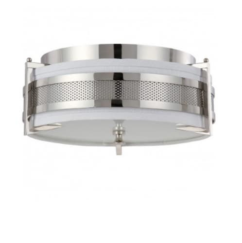 Nuvo 60W Diesel Flush Mount, Medium, Slate Gray, Polished Nickel