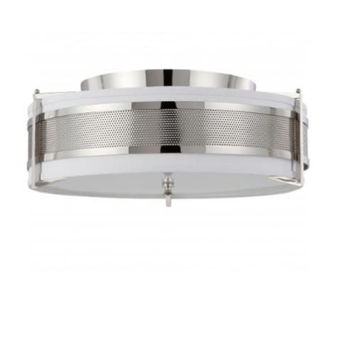 Nuvo 60W Diesel Flush Mount, Large, Slate Gray, Polished Nickel