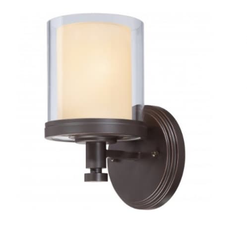 Nuvo 100W Decker Vanity Light, Clear & Cream, 1-Light, Sudbury Bronze