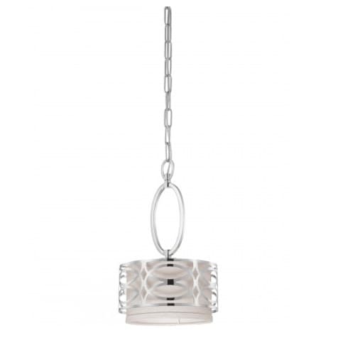 Nuvo Harlow Mini Pendant Light, Gray Fabric Shade