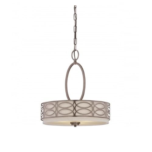 Nuvo Harlow Pendant Light, Khaki Fabric Shades