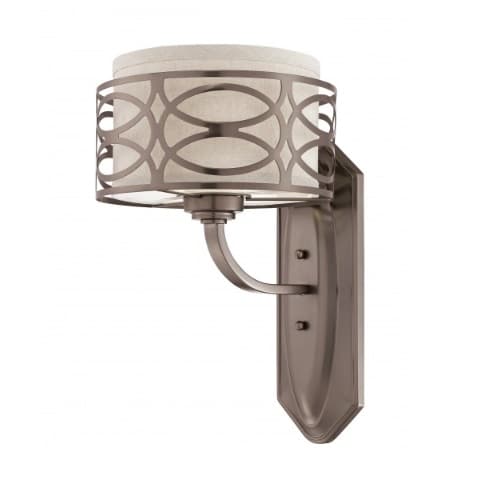 Nuvo Harlow Vanity Light Fixture, Khaki Fabric Shade