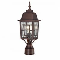 17" Banyon Outdoor Post Lights, Clear Water Glass, Rustic Bronze