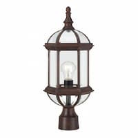 100W 19" 1-Light Outdoor Post Lantern, Rustic Bronze