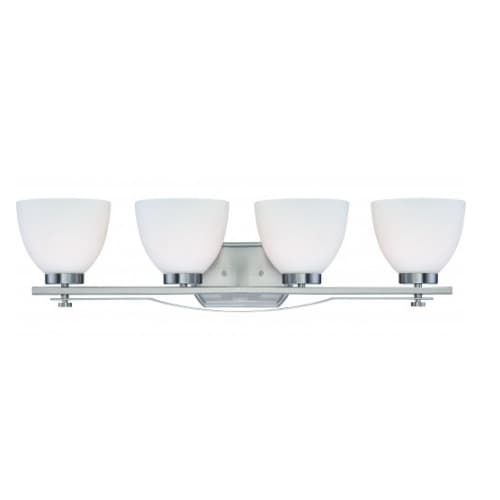 Nuvo 100W 4-Light Wall Mounted Vanity Light, Brushed Nickel