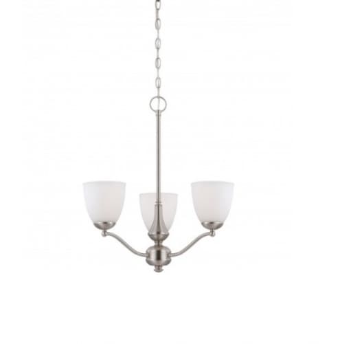 Nuvo 60W Patton Chandelier Light, Arms Up, Brushed Nickel