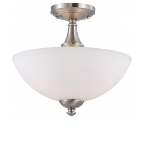 Nuvo 60W Patton Semi-Flush Mount, Brushed Nickel