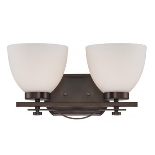 Nuvo 100W 2-Light Wall Mounted Vanity, Hazel Bronze