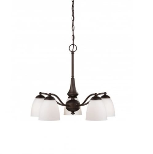 Nuvo 60W Patton Chandelier Light, Arms Down, Prairie Bronze