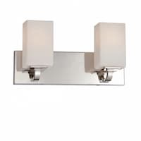 15.5in Vista Vanity Light Fixture, 2-light, Polished Nickel