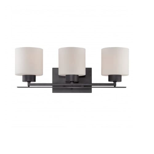 Nuvo Parallel Vanity Light Fixture, Mountable, 3-Light, Aged Bronze