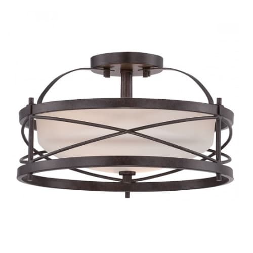 Nuvo Ginger Semi Flush Light, Old Bronze