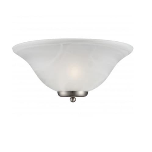 Nuvo 60W Ballerina Wall Sconce Light, Alabaster Glass, Brushed Nickel