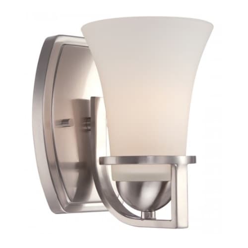 Nuvo Neval Vanity Light Fixture, Brushed Nickel, Satin White Glass