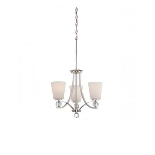 Nuvo Connie Chandelier Light, Satin White Glass