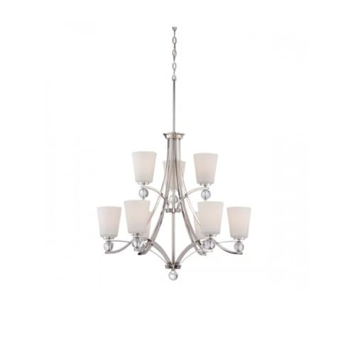 Nuvo Connie Chandelier Light, 2 Tier, Satin White Glass