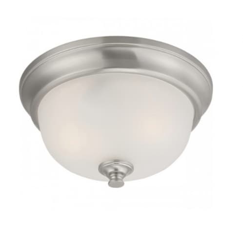 Nuvo 60W Elizabeth Flush Mount, 2-Light, Brushed Nickel