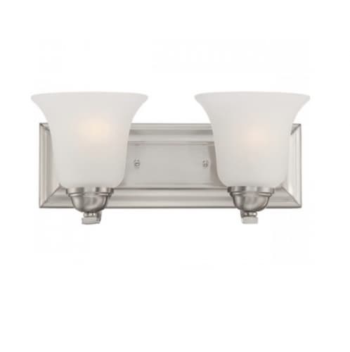 Nuvo 60W Elizabeth Vanity Light Fixture, 2-Light, Brushed Nickel