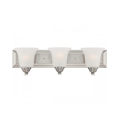 Nuvo 60W Elizabeth Vanity Light Fixture, 3-Light, Brushed Nickel