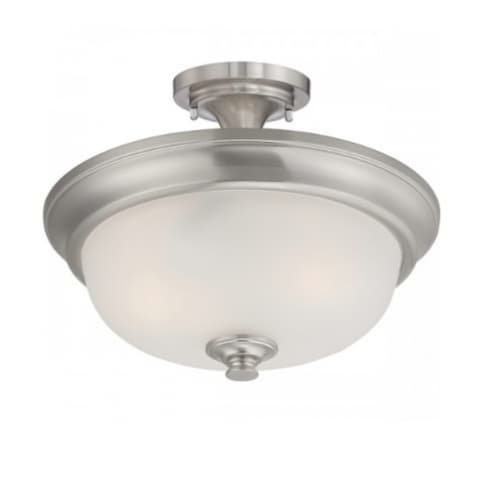 Nuvo 60W Elizabeth Semi-Flush Light, 2-Light, Brushed Nickel