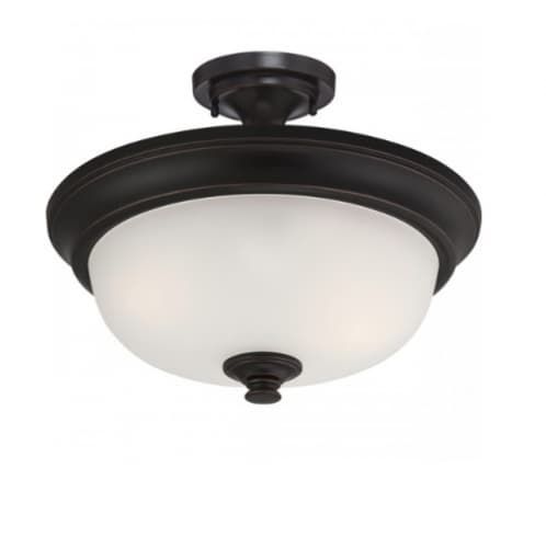 Nuvo 60W Elizabeth Semi-Flush Light, 2-Light, Sudbury Bronze