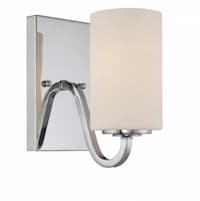 100W Willow Vanity Light Fixture, 1-Light, Polished Nickel