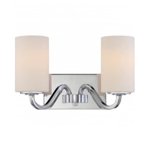 Nuvo 200W Willow Vanity Light Fixture, 2-Light, Polished Nickel