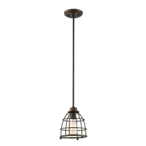 Nuvo Maxx Small Caged Pendant Light Fixture, Mahogany Bronze