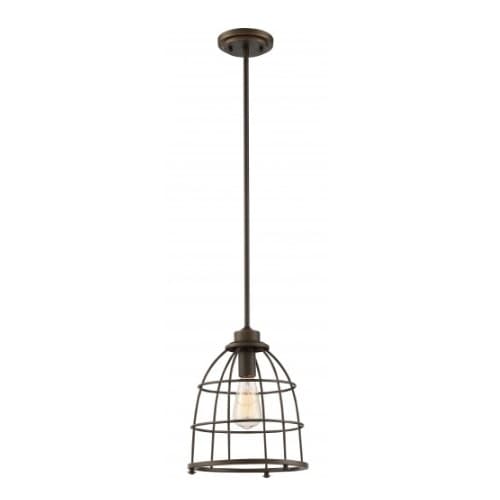 Nuvo Maxx Large Caged Pendant Light Fixture, Mahogany Bronze