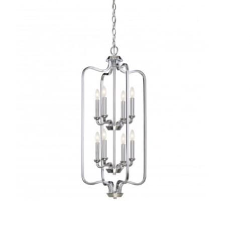 Nuvo 60W Willow Pendant Light, Caged, 8-Light, Polished Nickel