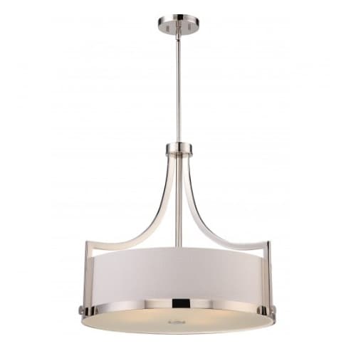 Nuvo Meadow Pendant Light, Polish Nickel Finish