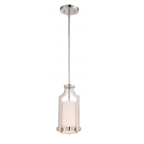 Nuvo Meadow Mini Pendant Light, Polished Nickel Finish