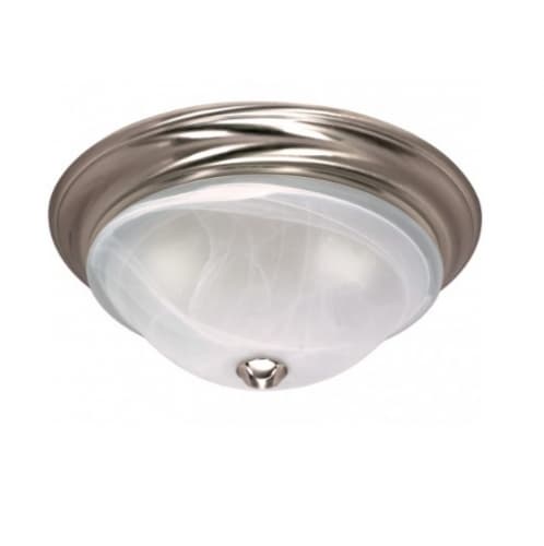 Nuvo 60W 15.5 in. Triumph Flush Mount, Alabaster Glass, Brushed Nickel