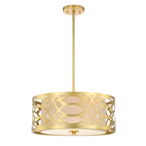 Nuvo Filigree Pendant Light, Natural Brass Finish