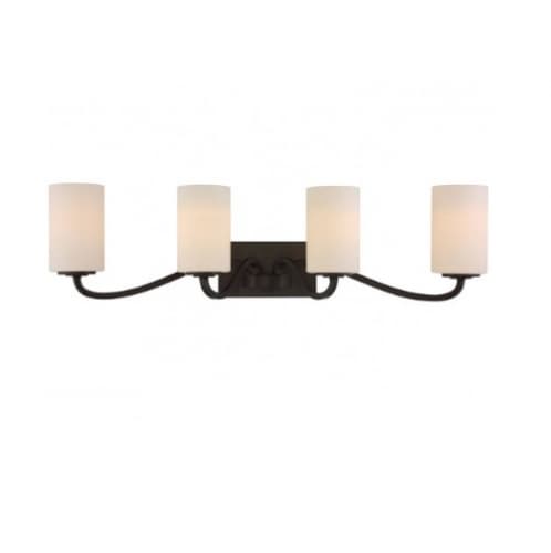 Nuvo 100W Willow Vanity Light Fixture, 4-Light, Forest Bronze