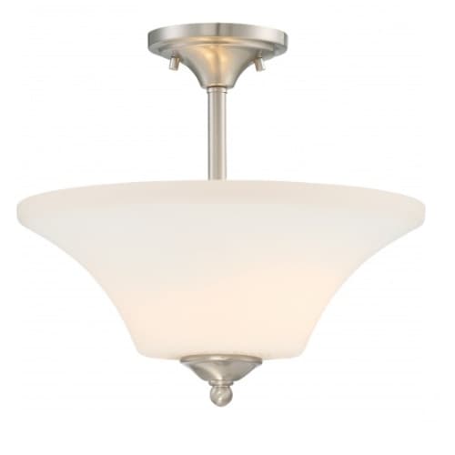 Nuvo Fawn LED Semi Flush Light Fixture, Brushed Nickel Finish