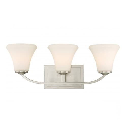 Nuvo Fawn Vanity Light, Mahogany Brushed Nickel Finish, 3 Lights