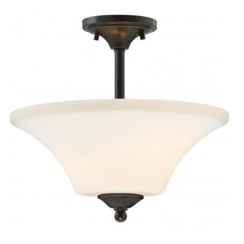 Nuvo Fawn LED Semi Flush Light Fixture, Mahogany Bronze Finish