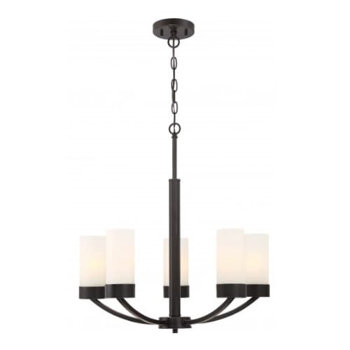 Nuvo  5-Light Chandelier Fixture, Mahogany Bronze