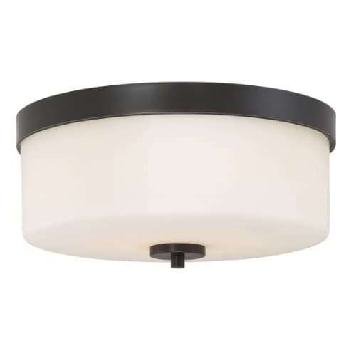 Nuvo 60W 2-Light Flush Mount Fixture, Mahogany Bronze