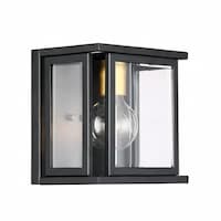 Payne Wall Sconce Light Fixture, Midnight Bronze, Clear Beveled Glass