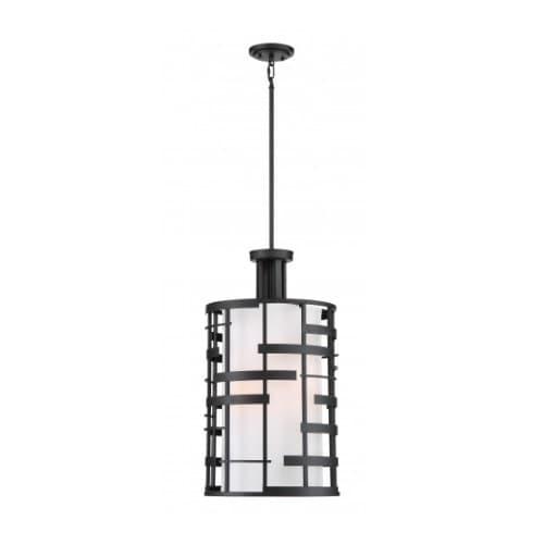 Nuvo Lansing 4-Light Pendant Light Fixture, Textured Black