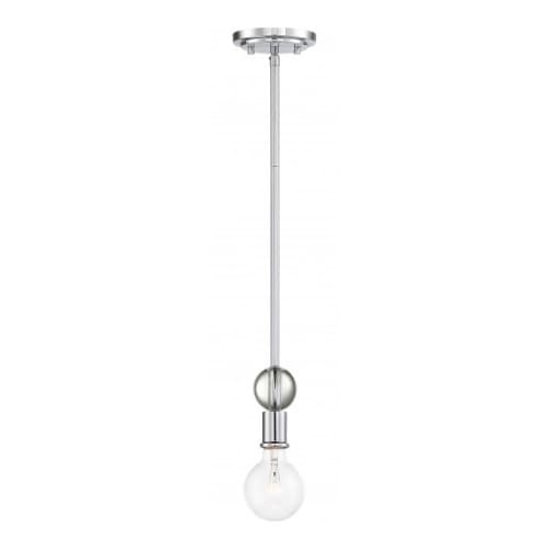 Nuvo Bounce Mini Pendant Light Fixture, Polished Nickel w/ K9 Crystal