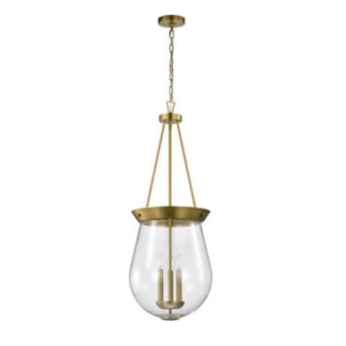 Nuvo 14-in Boliver Pendant Light Fixture w/o Bulbs, 3-Light, Vintage Brass