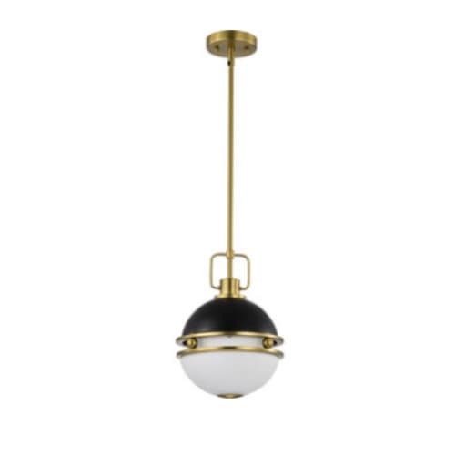 Nuvo 10-in Everton Pendant Fixture w/o Bulb, 120V, Matte Black/Brass