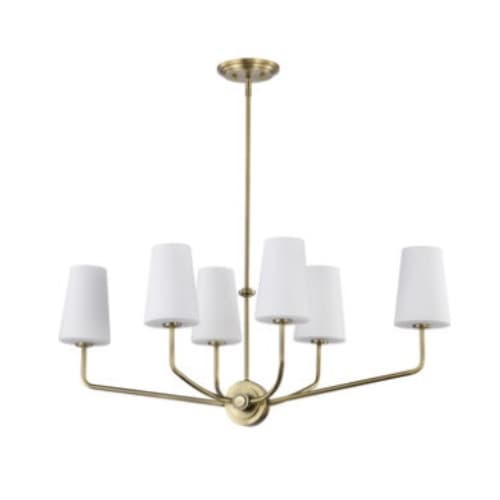 Nuvo Cordello Island Pendant Fixture w/o Bulbs, 6-Light, Vintage Brass