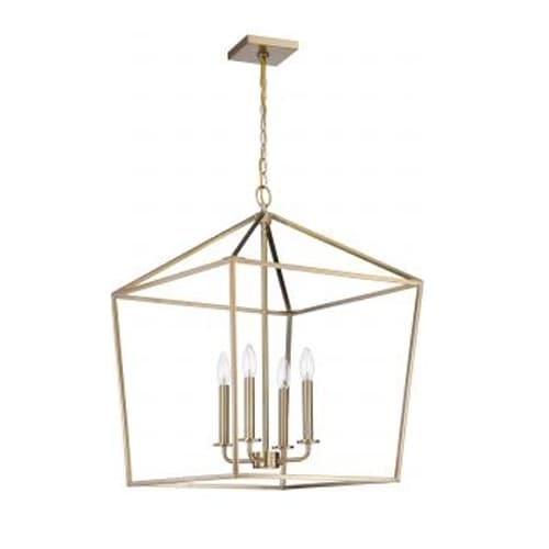 Nuvo Emma Large Pendant Fixture w/o Bulbs, 4-Light, 120V, Burnished Brass