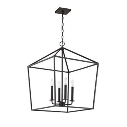 Nuvo Emma Small Pendant Fixture w/o Bulbs, 4-Light, 120V, Matte Black