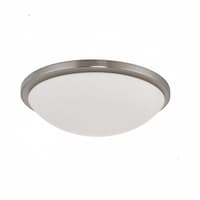 18W 11" Button LED Flush Mount Dome Light, Brushed Nickel Finish