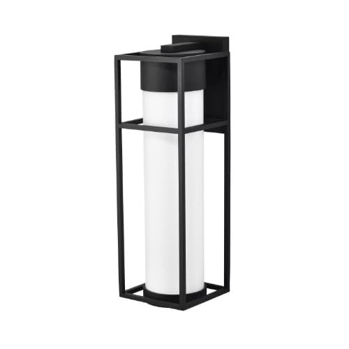 Nuvo 10W LED Ledges Wall Lantern, Large, Dimmable, 120V, Black/White